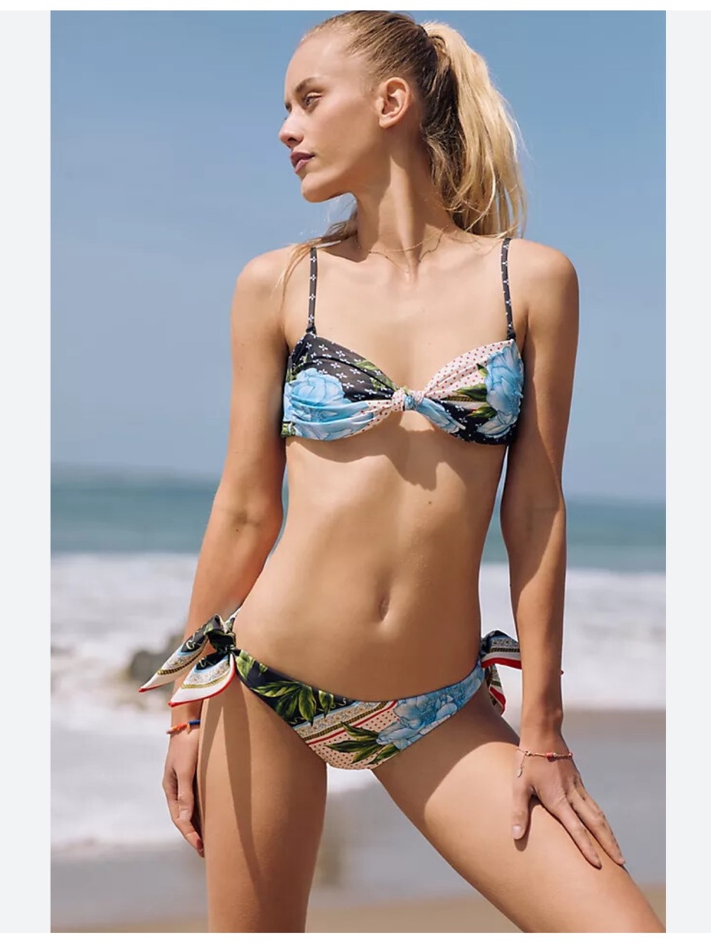 Agua Bendita floral scarf print reversible bikini